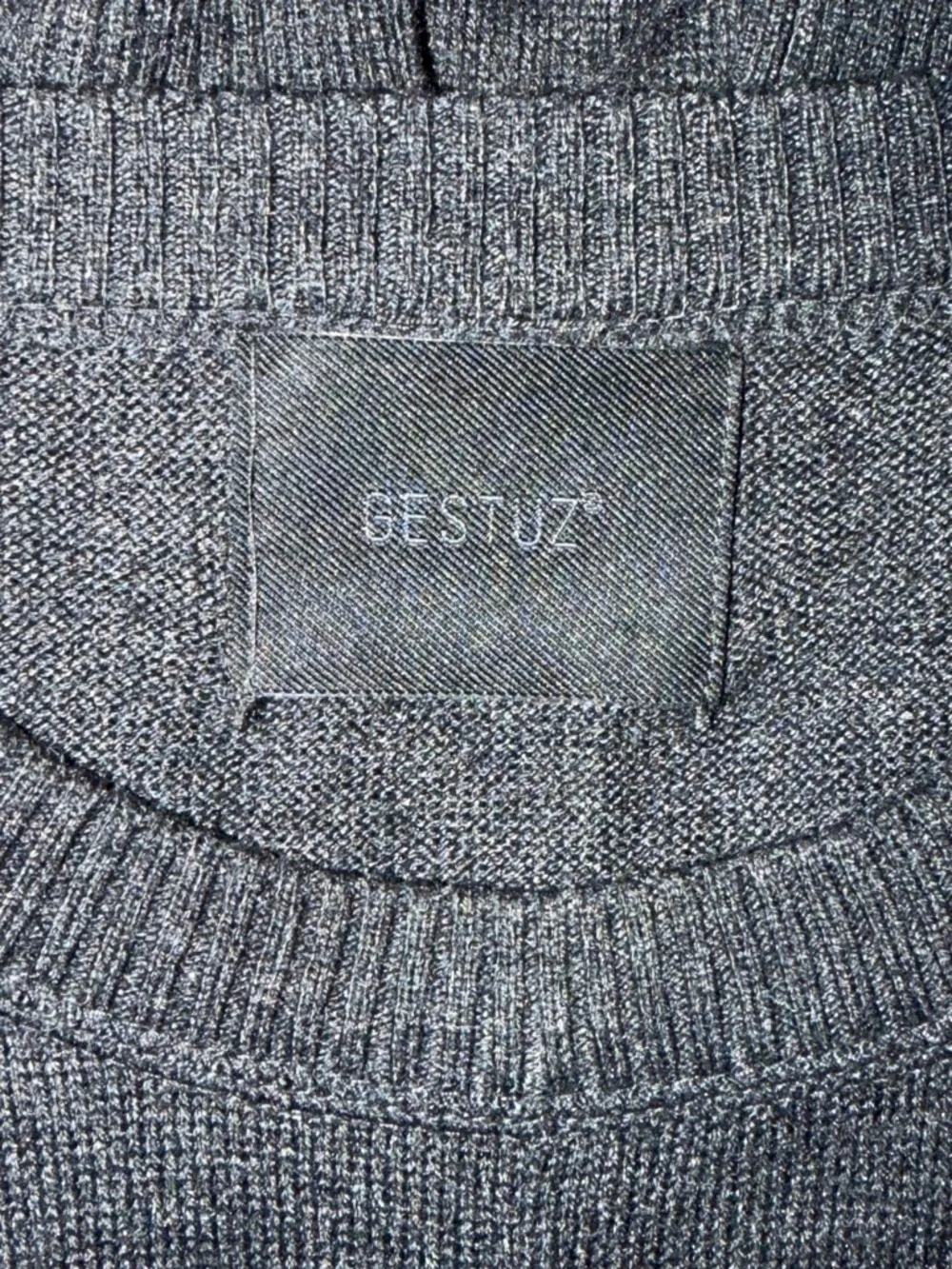 Gestuz Oversized Dark Gray Knit Mini Dress - Women's Casual Sweater Dress - Picture 4 of 5
